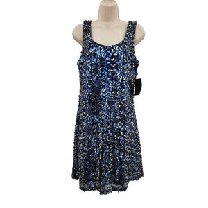 New NWT Oleg Cassini Sequin Sparkle Holiday New Years Party Dress Size‎ 8 Blue